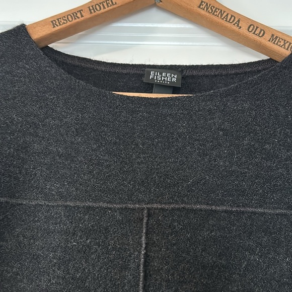 Eileen Fisher Wool Knit Mini Dress w Elbow Length Sleeves Sz PS w MEASUREMENTS! - Picture 3 of 9